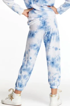 Kids Chaser Brand Denim Tie Dye Heart Cozy Knit Sweatpant