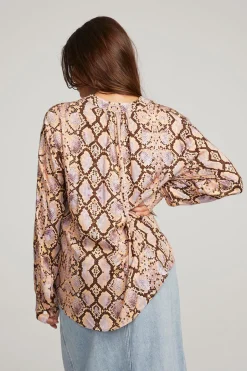 Women Chaser Brand Denver Python Print Blouse