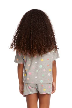 Kids Chaser Brand Devin Embroidered Flowers Girls Tee