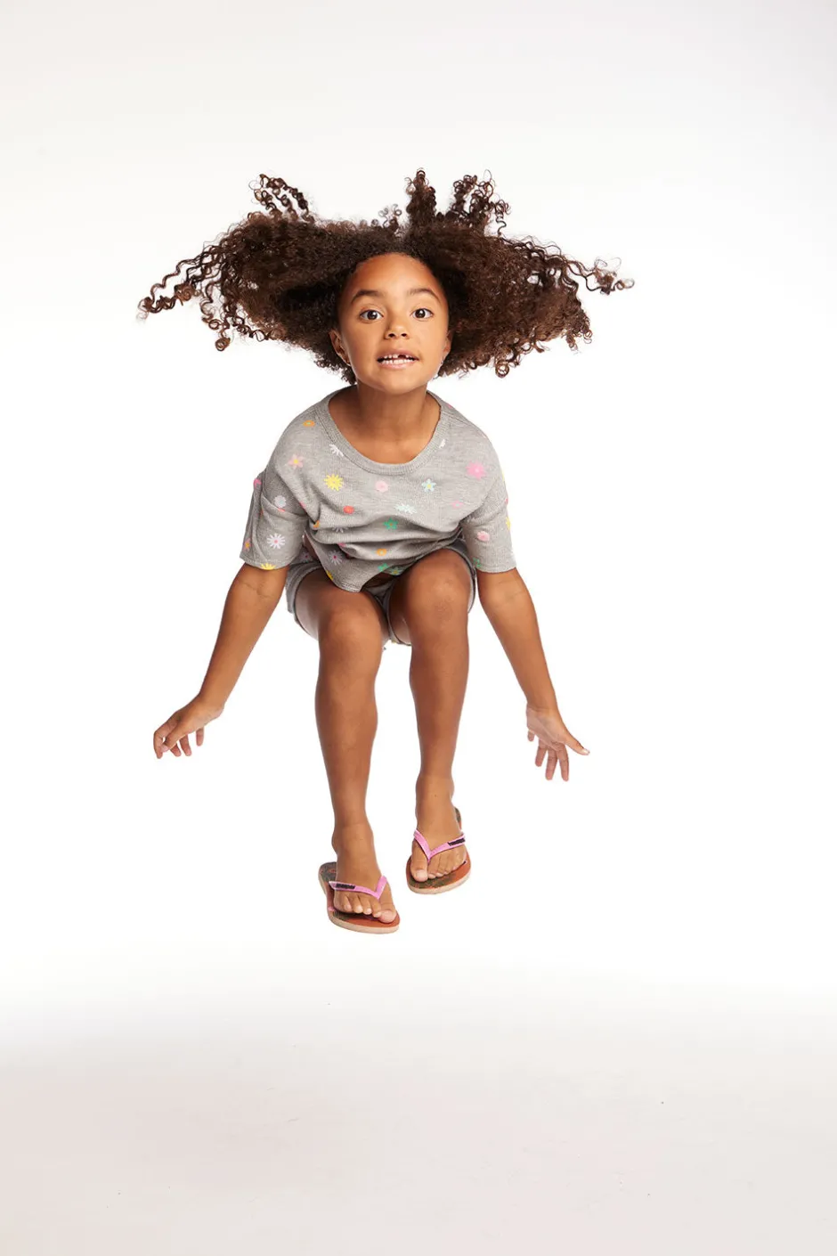 Kids Chaser Brand Devin Embroidered Flowers Girls Tee