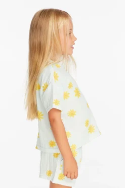 Kids Chaser Brand Devin Powder Blue Daisy Girls Tee
