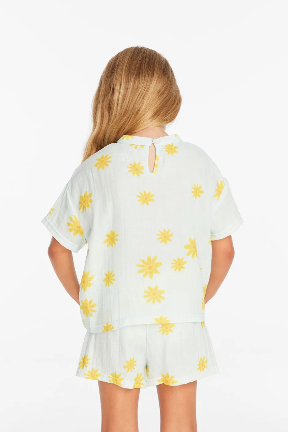 Kids Chaser Brand Devin Powder Blue Daisy Girls Tee