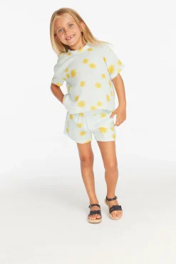 Kids Chaser Brand Devin Powder Blue Daisy Girls Tee