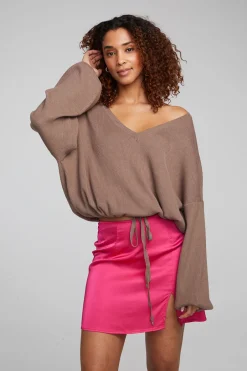 Women Chaser Brand Diamond Deep Taupe Long Sleeve