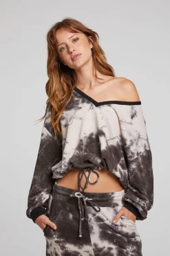 Women Chaser Brand Diamond Rock Cropped Pullover