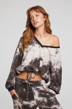 Women Chaser Brand Diamond Rock Cropped Pullover