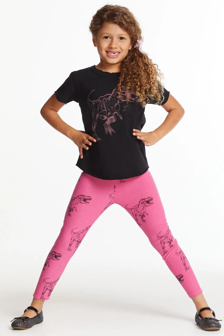 Kids Chaser Brand Dino Time Girls Crew Neck Tee