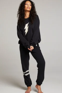 Women Chaser Brand Distressed Bolt Long Sleeve
