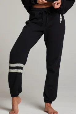 Women Chaser Brand Distressed Bolt Sweatpant
