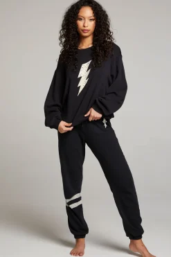 Women Chaser Brand Distressed Bolt Sweatpant