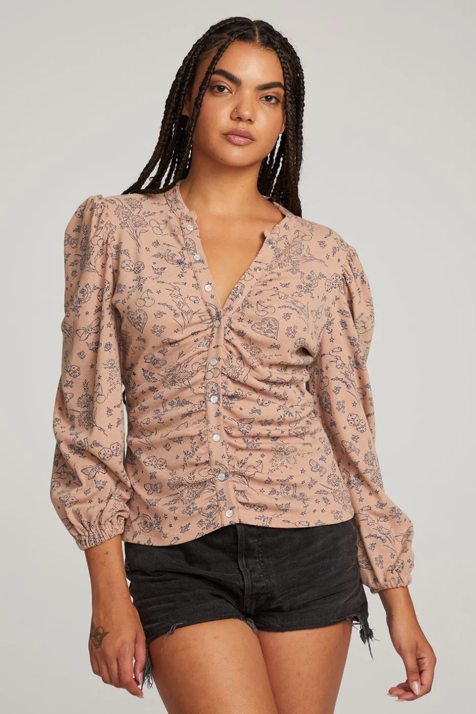 Women Chaser Brand Ditsy Print Long Sleeve