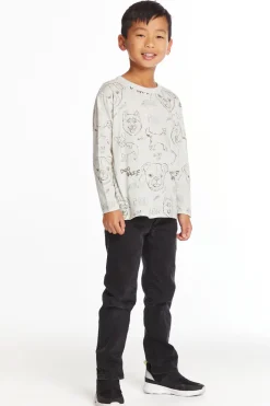 Kids/BOY Chaser Brand Dog Sketchpad Boys Charity Long Sleeve Crew Neck Tee