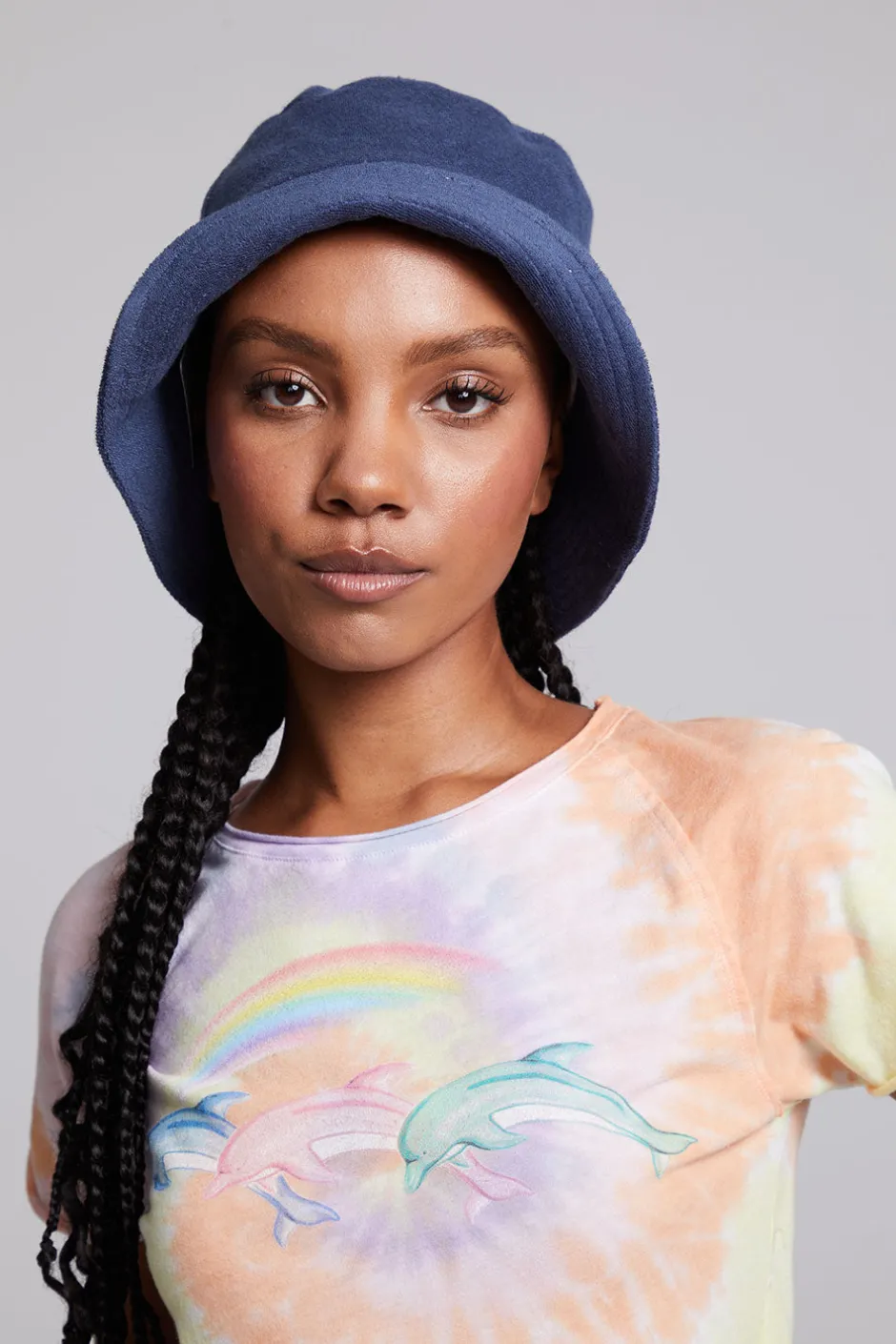 Women Chaser Brand Dogtown Navy Blue Baby Bucket Hat