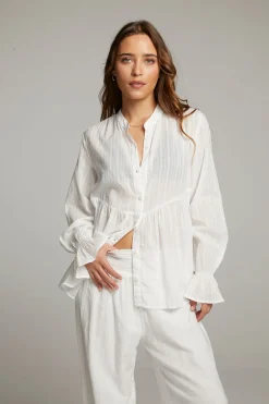 Women Chaser Brand Dolphin White Button Down