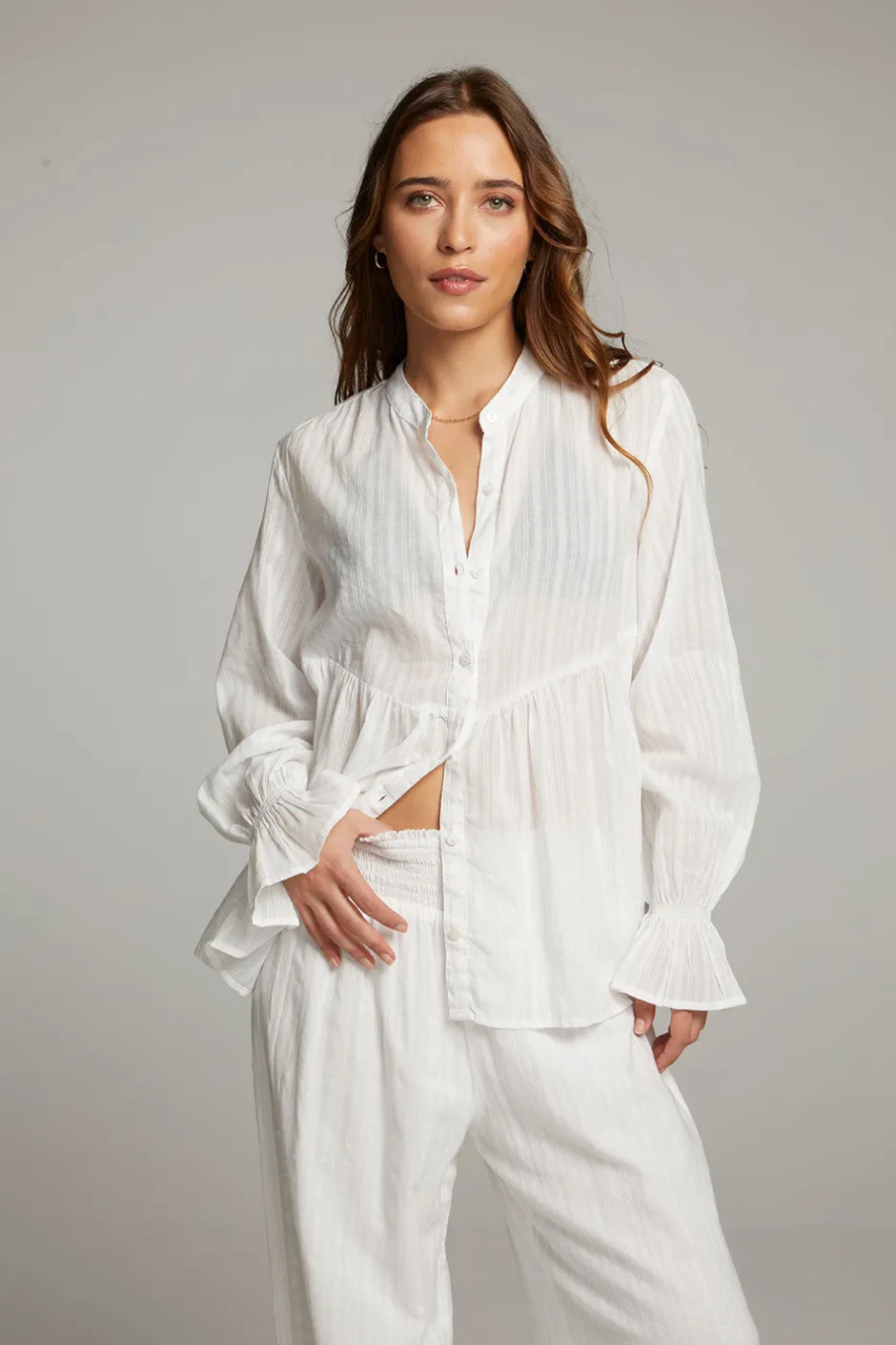 Women Chaser Brand Dolphin White Button Down