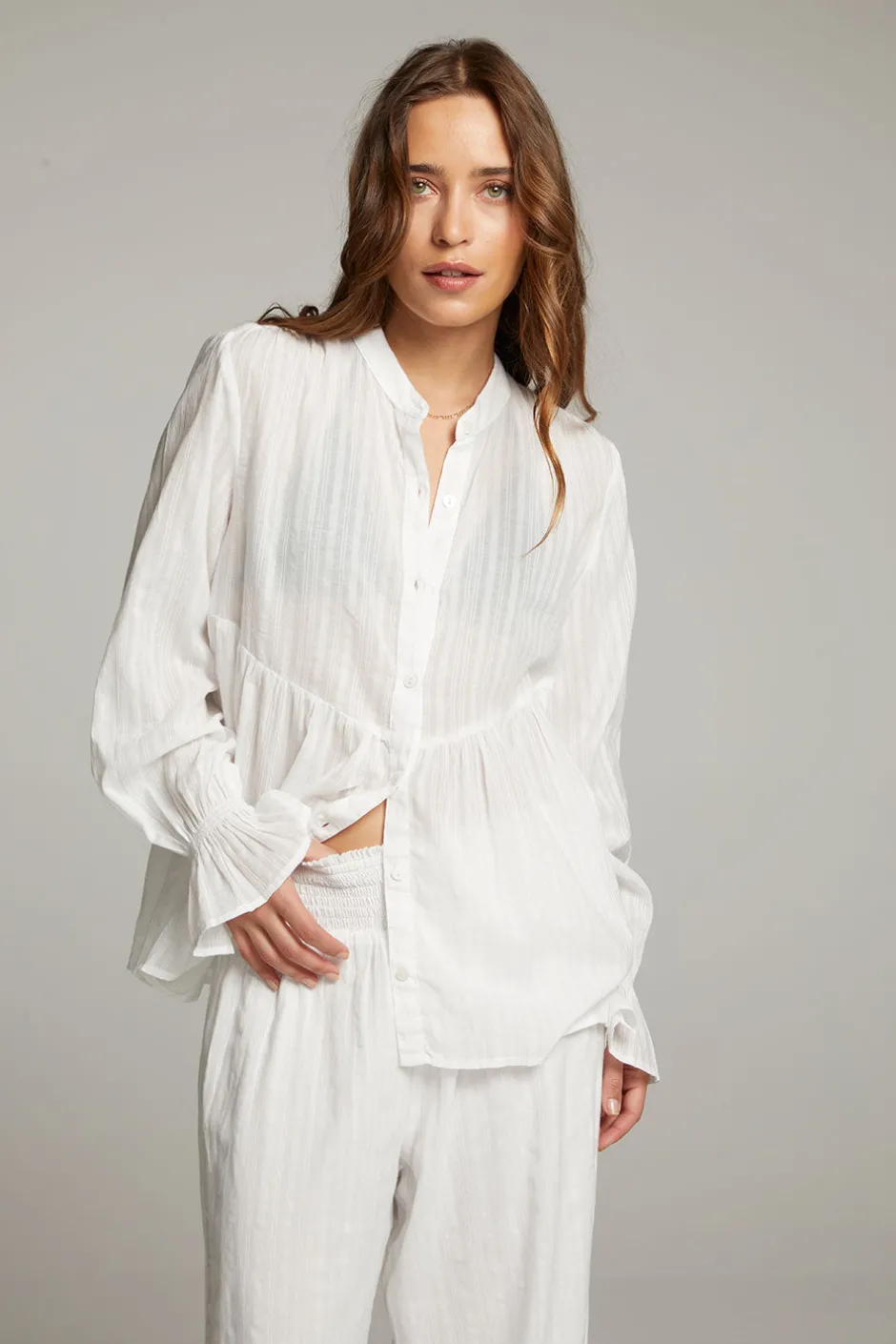 Women Chaser Brand Dolphin White Button Down
