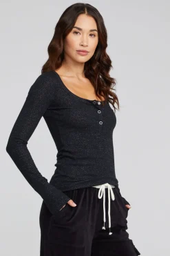 Women Chaser Brand Drifter Shadow Black Henley