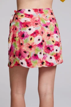 Women Chaser Brand Elena Poppy Floral Mini Skirt