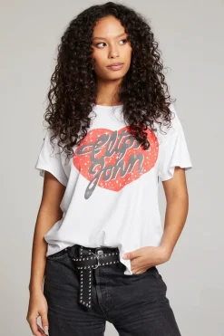 Women Chaser Brand Elton John Script Logo Heart