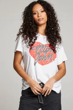Women Chaser Brand Elton John Script Logo Heart