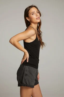 Women Chaser Brand Emma Black Tank Top