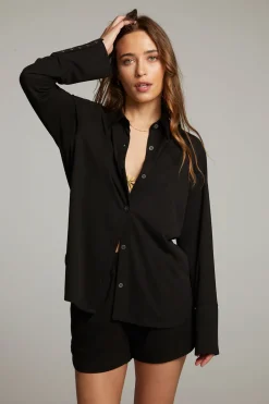 Women Chaser Brand Ethan Black Button Up