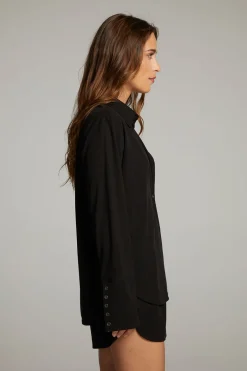Women Chaser Brand Ethan Black Button Up