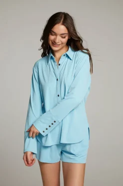 Women Chaser Brand Ethan Clear Sky Button Up