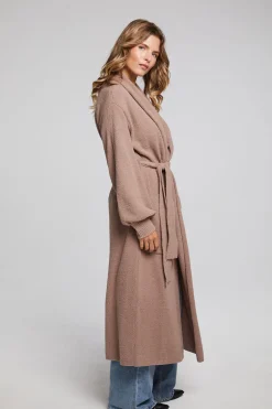 Women Chaser Brand Evee Warm Taupe Maxi Cardigan