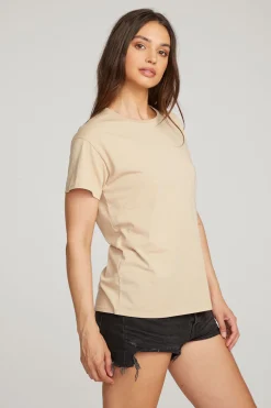 Women Chaser Brand Everyday Essential Cappuccino Crew Neck Tee