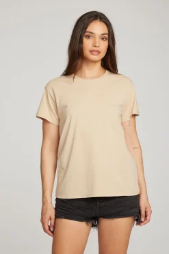 Women Chaser Brand Everyday Essential Cappuccino Crew Neck Tee