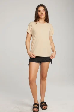 Women Chaser Brand Everyday Essential Cappuccino Crew Neck Tee