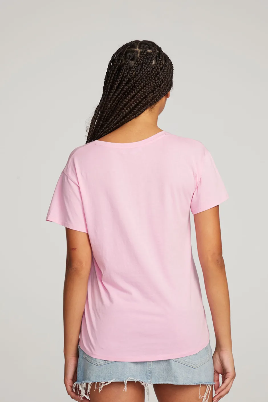 Women Chaser Brand Everyday Essential Pastel Lavender V-neck Tee