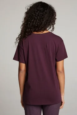 Women Chaser Brand Everyday Essential Plum Perfect V Neck Tee