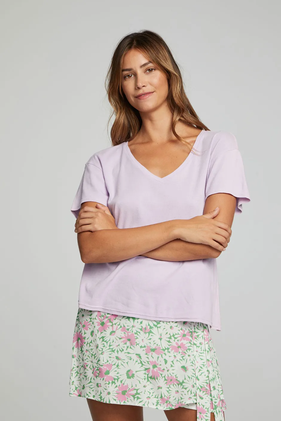 Women Chaser Brand Everyday Essential V Neck Tee