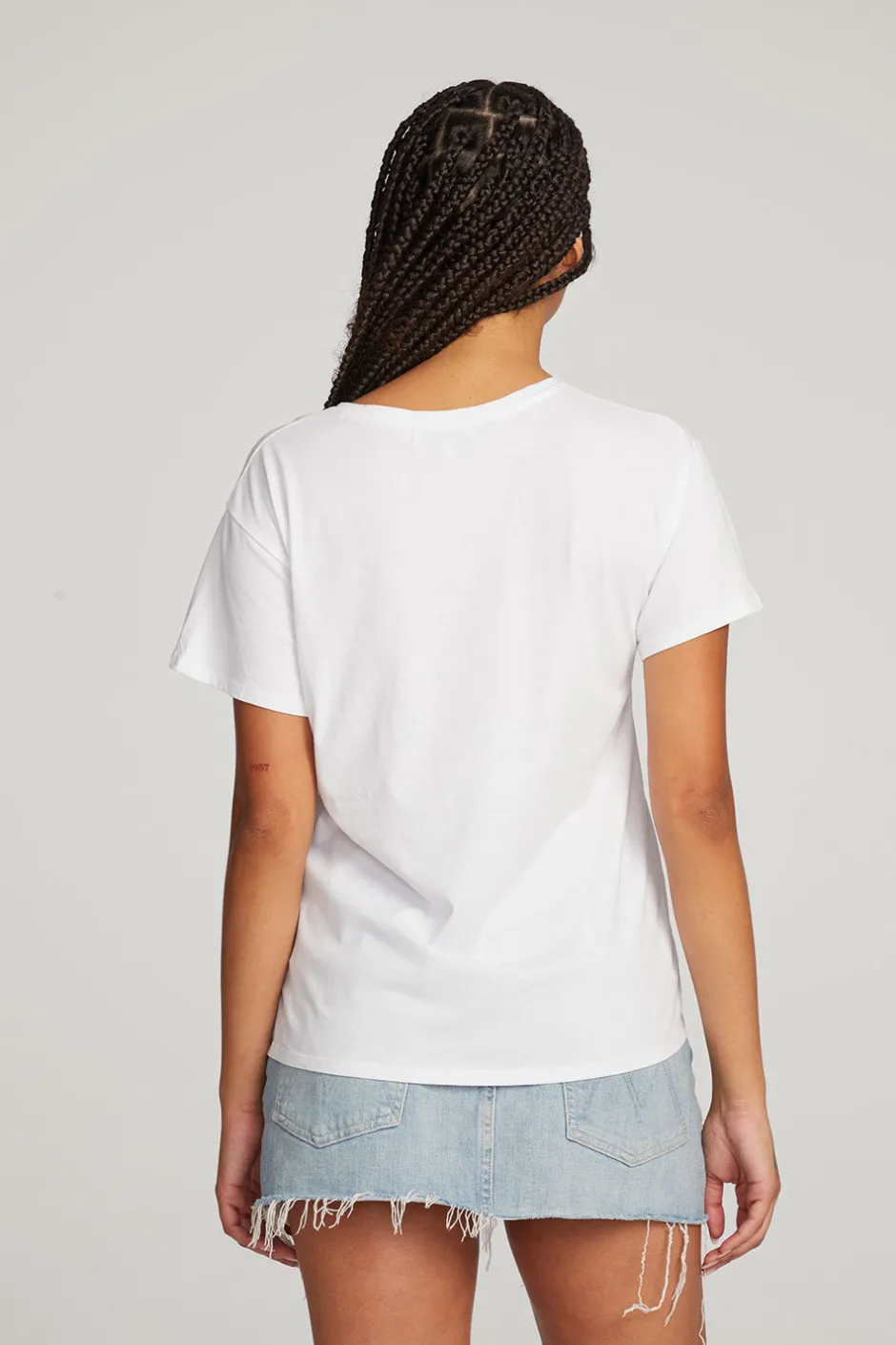 Women Chaser Brand Everyday Essential White V-neck Tee