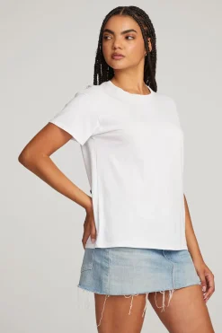Women Chaser Brand Everyday Essential White Crew Neck Tee