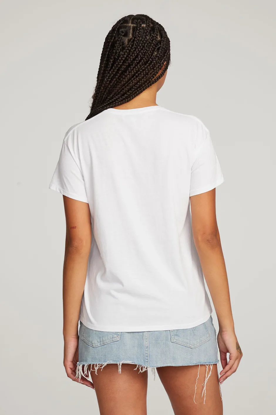 Women Chaser Brand Everyday Essential White Crew Neck Tee
