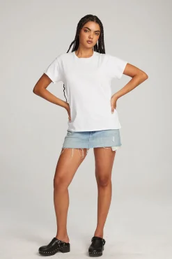 Women Chaser Brand Everyday Essential White Crew Neck Tee
