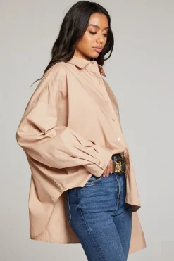Women Chaser Brand Ezra Warm Taupe Button Up