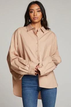 Women Chaser Brand Ezra Warm Taupe Button Up