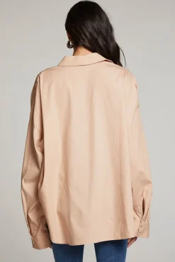 Women Chaser Brand Ezra Warm Taupe Button Up