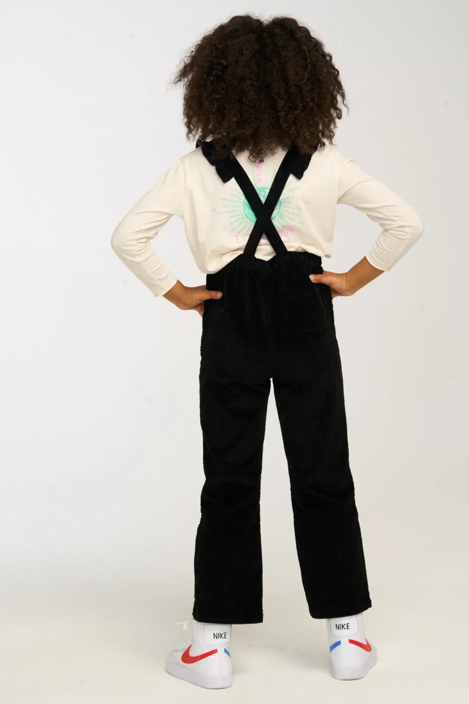 Kids Chaser Brand Fairy Overall Raven Black Corduroy