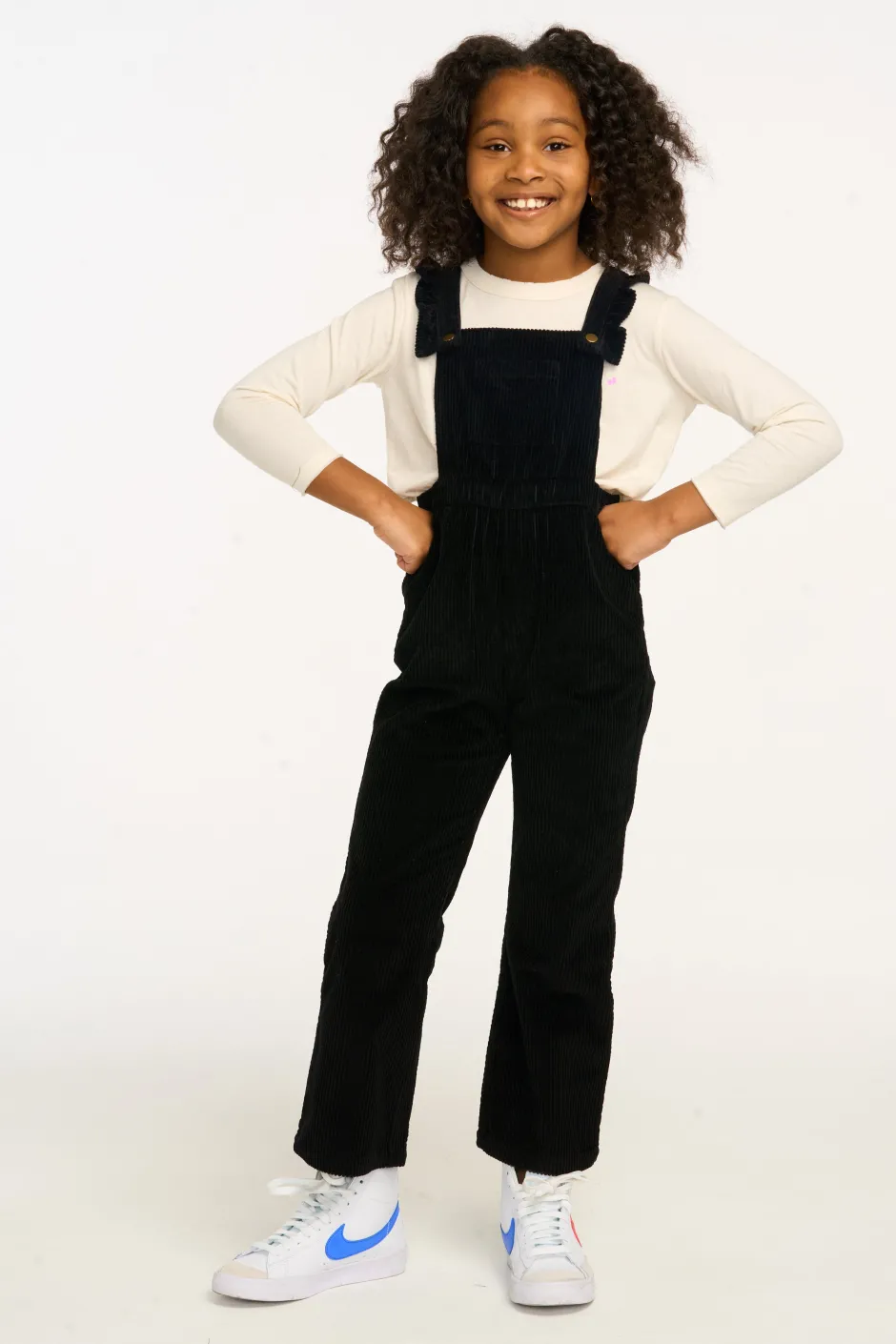 Kids Chaser Brand Fairy Overall Raven Black Corduroy