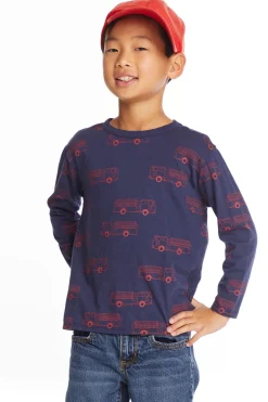 Kids/BOY Chaser Brand Fire Trucks Boys Long Sleeve Crew Neck Tee