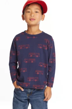Kids/BOY Chaser Brand Fire Trucks Boys Long Sleeve Crew Neck Tee