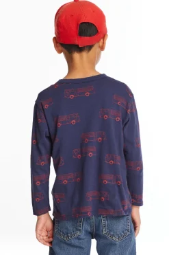 Kids/BOY Chaser Brand Fire Trucks Boys Long Sleeve Crew Neck Tee