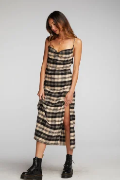 Women Chaser Brand Flannel Midi Slip Dress