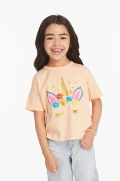 Kids Chaser Brand Floral Unicorn Girls Tee