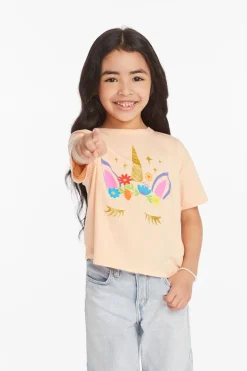 Kids Chaser Brand Floral Unicorn Girls Tee